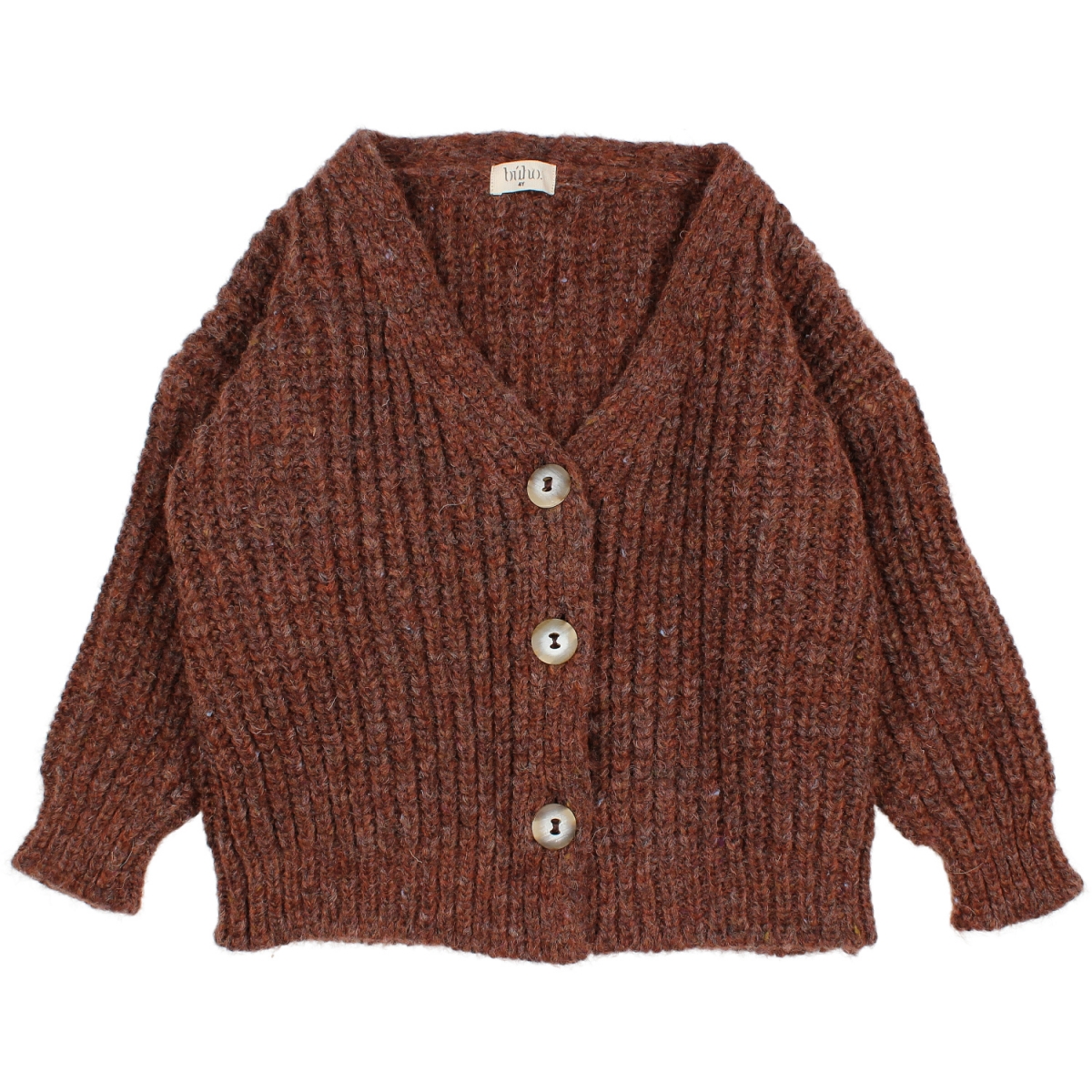 Búho Barcelona Kardigan Ribbed knit brązowy 9005 