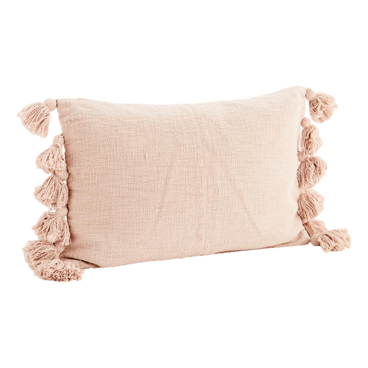 Madam Stoltz Cushion cover with tassels pink JECU0311-PN 