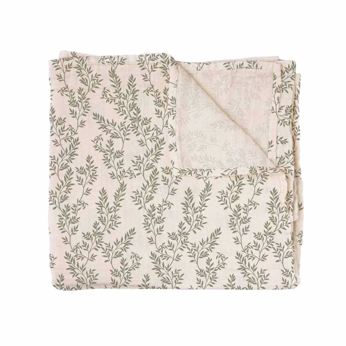 Main Sauvage - Bay Leaves Muslin Swaddle ecru - Blankets and diapers - 5604892044316 