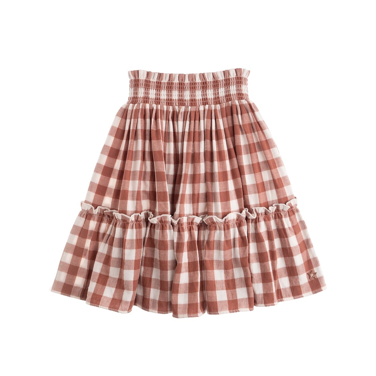 Tocoto Vintage Vichy midi skirt pink W32321 