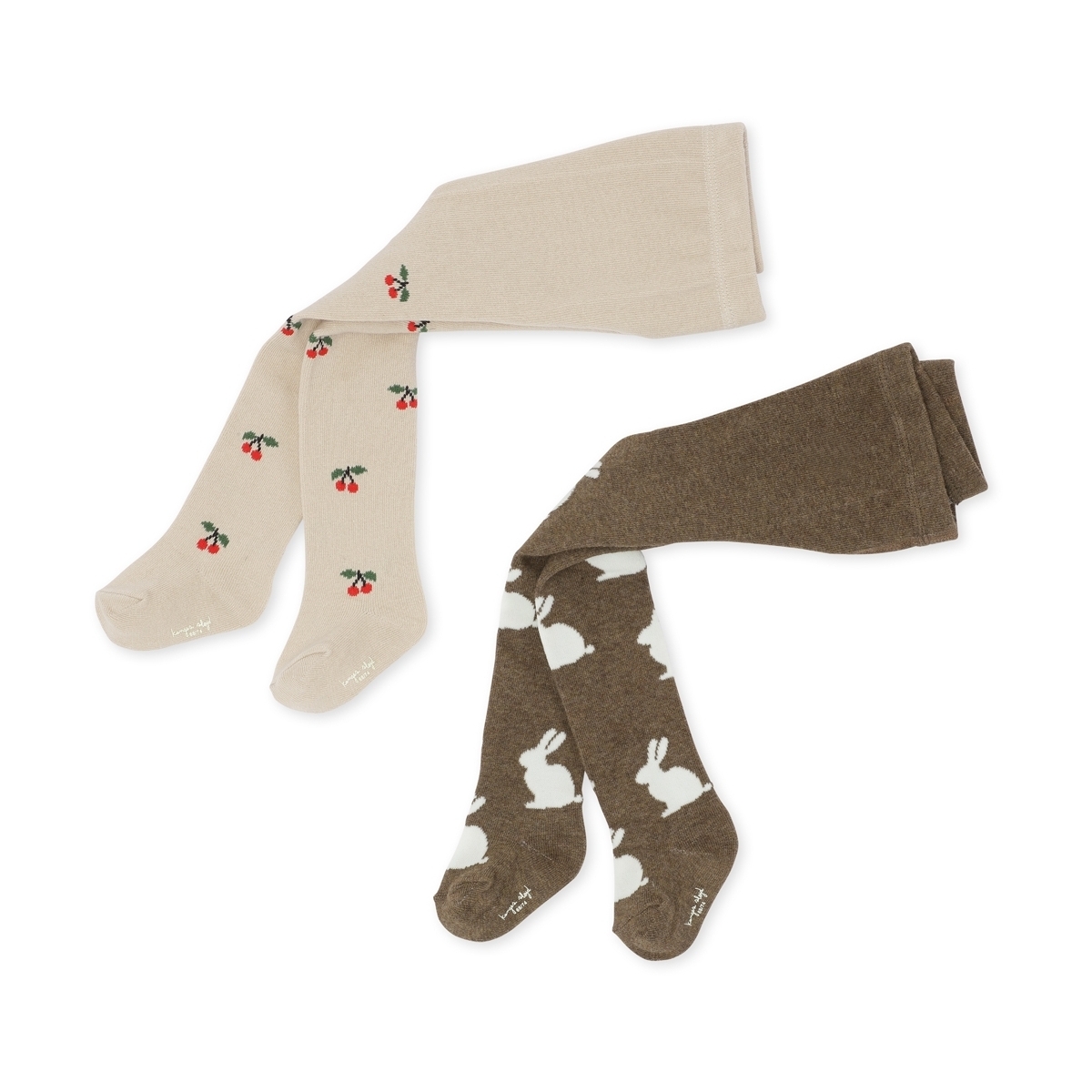 Konges Slojd Set of 2 Jacquard stockings bunny/cherry KS2472 