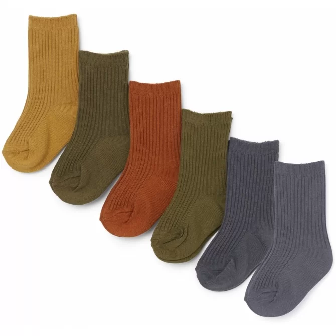 Konges Slojd - 6 Pack Rib socks butterscotch - Strumpfhosen und Socken - KS2485 