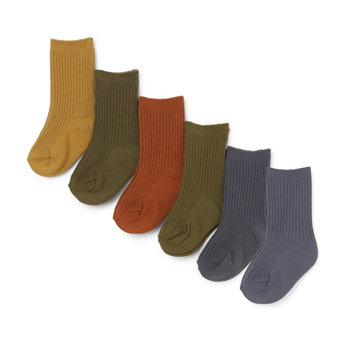 Konges Slojd 6 Pack Rib socks butterscotch KS2485 