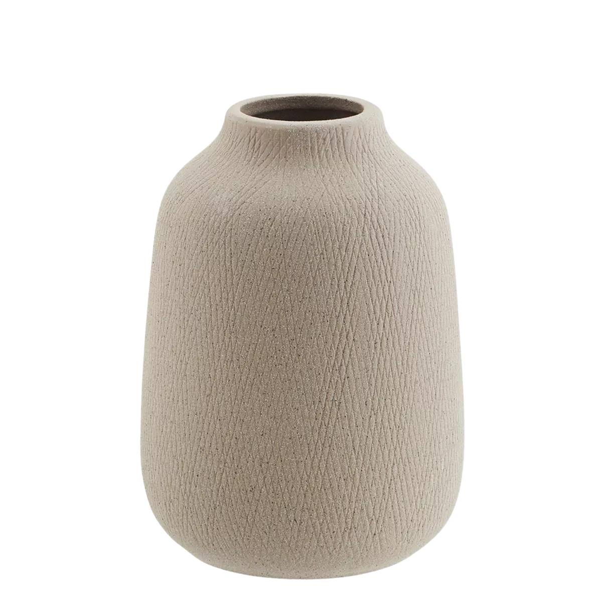 Madam Stoltz Stoneware vase grey E1848K06-C6