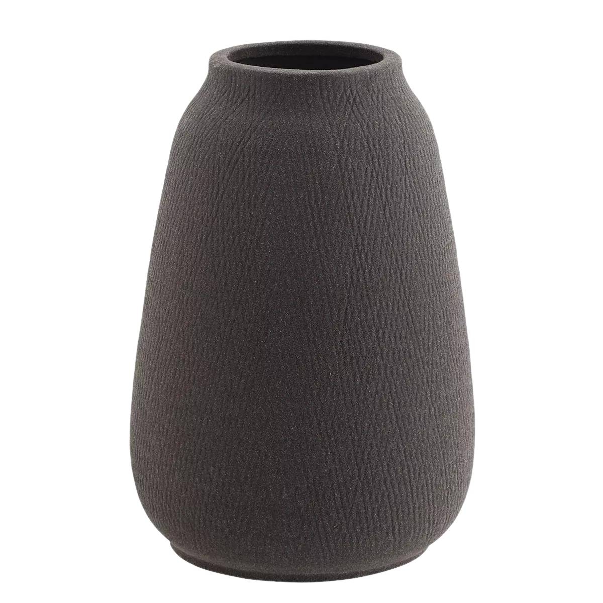Madam Stoltz Stoneware vase black E1849K06-C4 