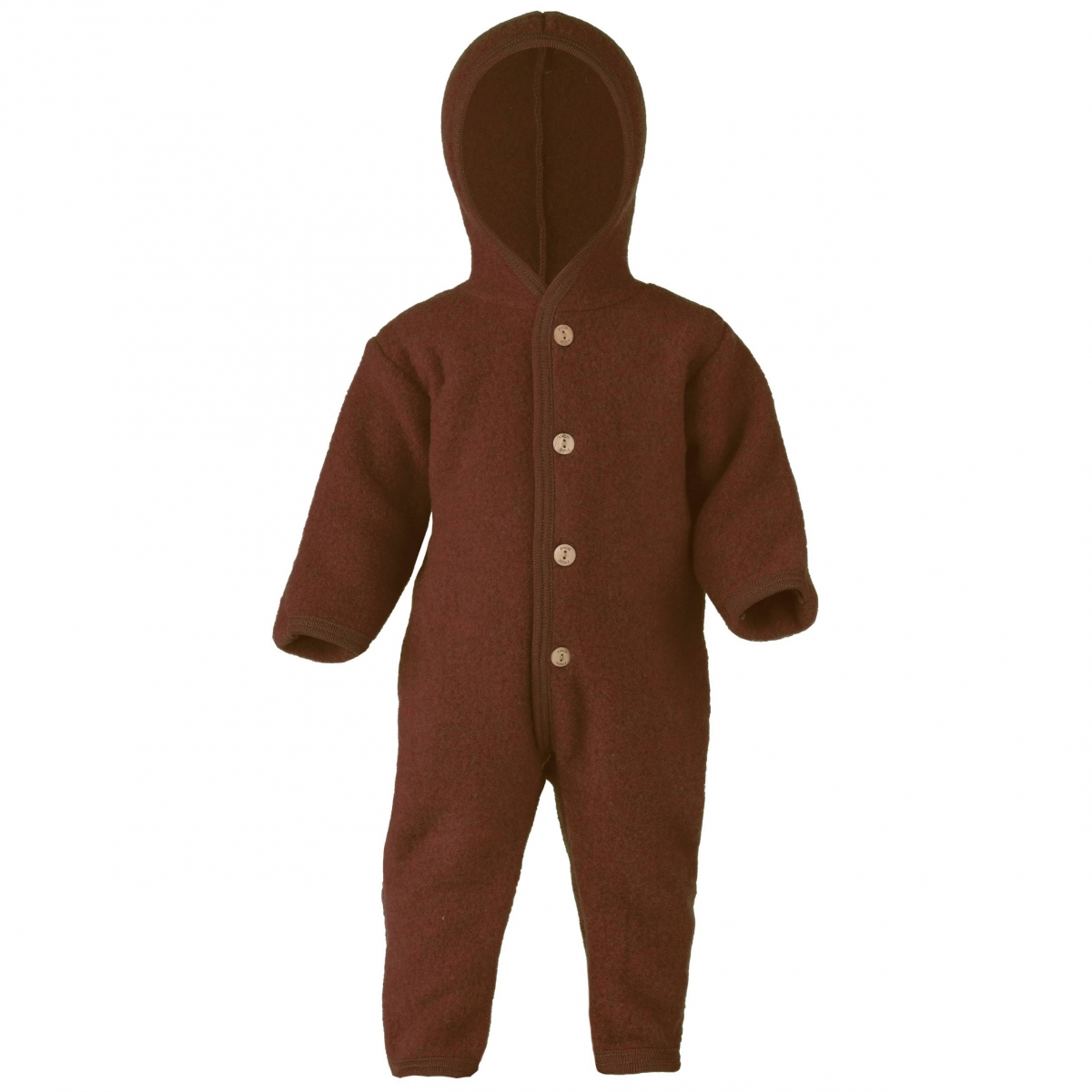 ENGEL Natur Hooded overall with buttons cinnamon melange