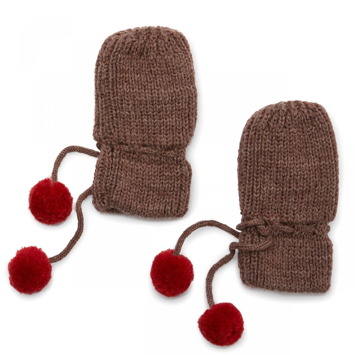Konges Slojd Miro knit mittens Bunny brown melange KS2590 