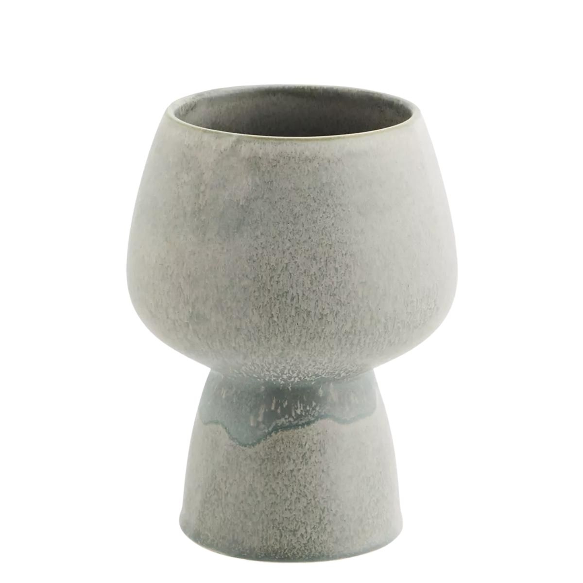 Madam Stoltz Stoneware flower pot grey 16 x 21 cm HY18251-21G 