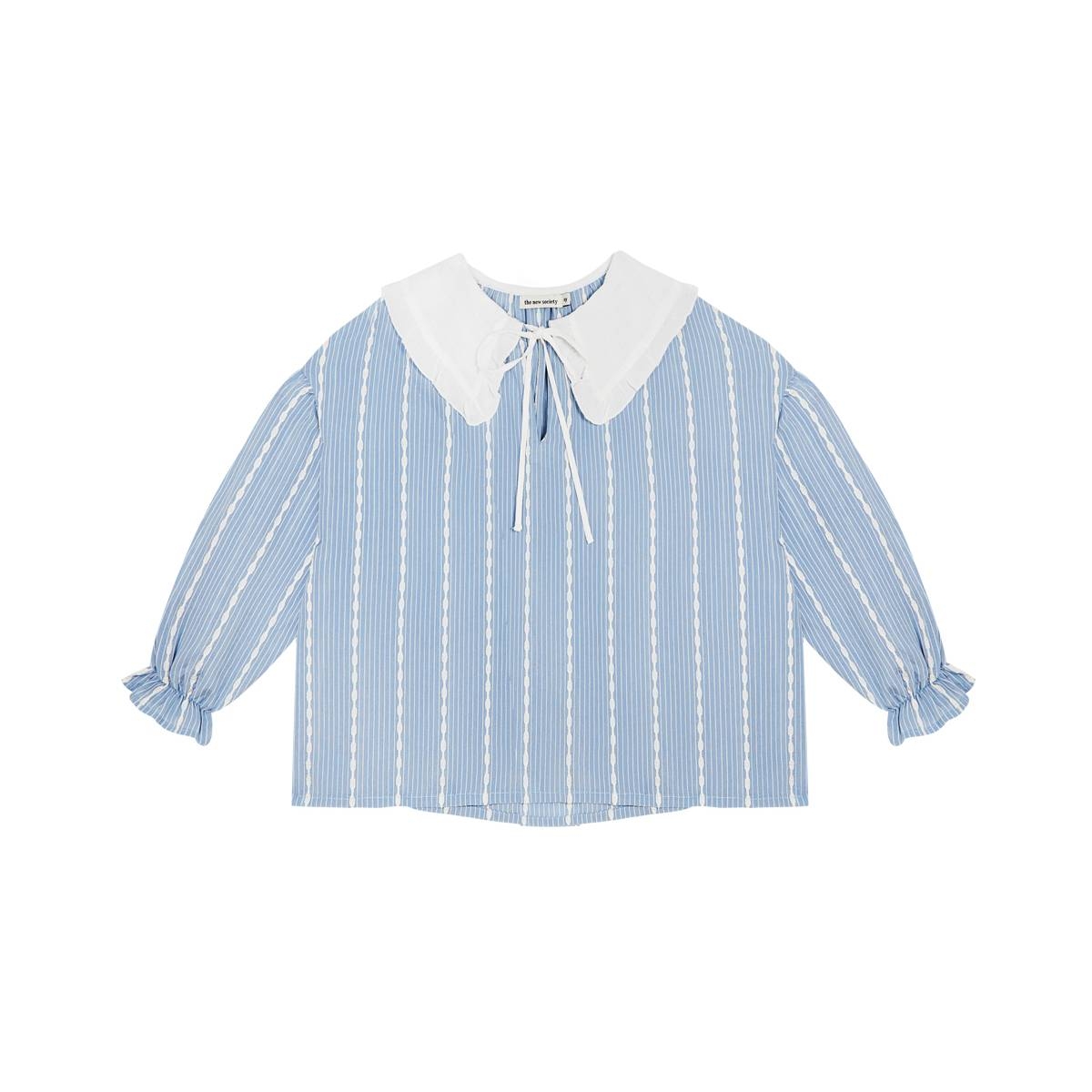 The New Society Chloe stripe blouse blue S22-K/WV30-CHLOE-BLOUSE 