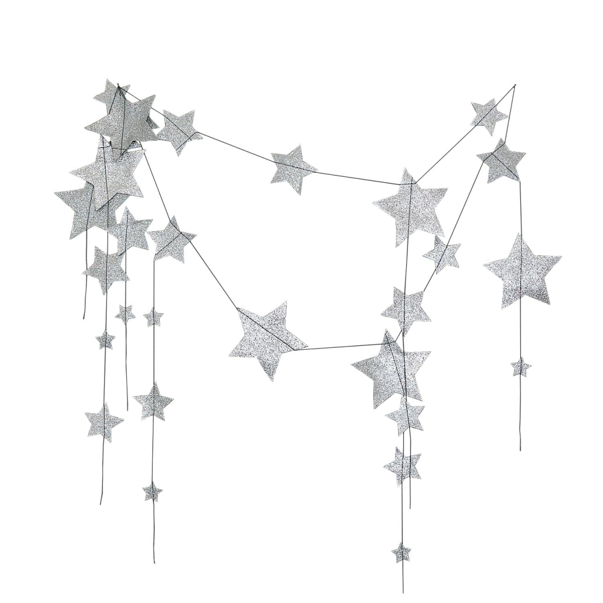 Numero 74 Garland Falling Star glitter silver 