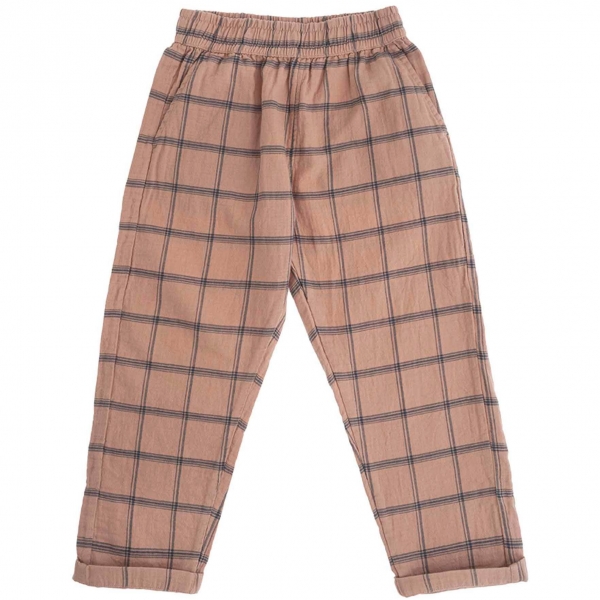 Tocoto Vintage Spodnie Checked brązowe S13022 