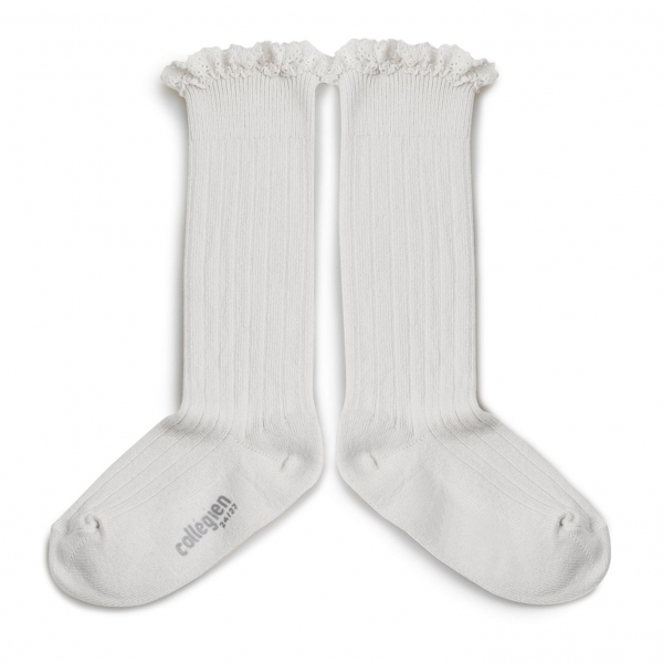 Collégien Knee high socks Josephine blanc neige 2954 908