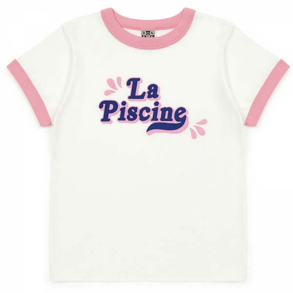 Bonton - T-shirt La Piscine white - ブラウス＆Tシャツ - E22PISCINEFU034 