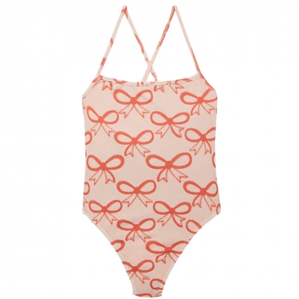 Weekend House Kids Pink bows swimsuit dusty pink 369 
