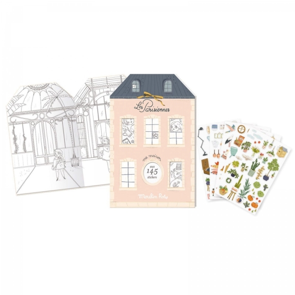 Moulin Roty - Muzeum Les Parisiennes colouring book w/stickers - Papeterie - 642544 