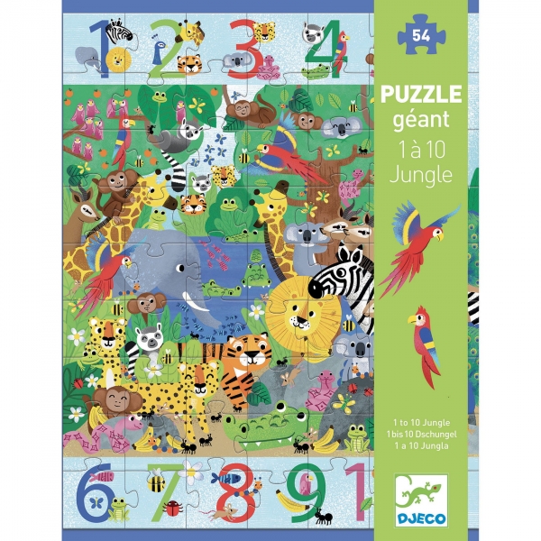 Djeco Gra puzzle gigant Dżungla 1 do 10 DJ07148 