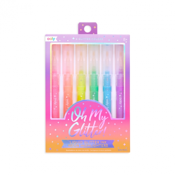 OOLY Neon glitter felt-tip pens "Oh my glitter" 130-081 