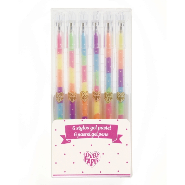 Djeco Set of 6 gel pens rainbow DD03758 