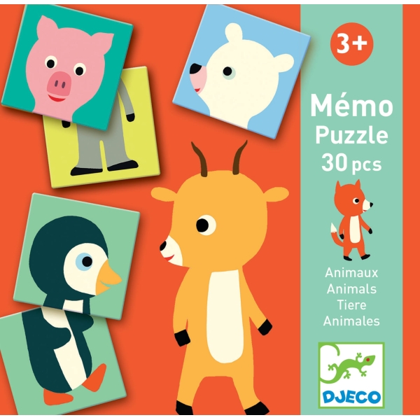Djeco Gra edukacyjna puzzle memo Animo DJ08126 