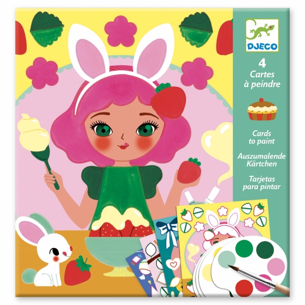 Djeco Colouring book with paints Time for a snack DJ09659 