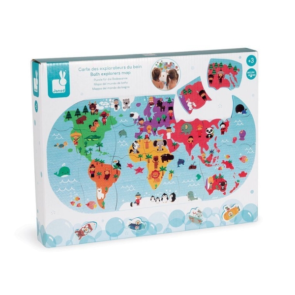 Janod Bath puzzle World map J04719 