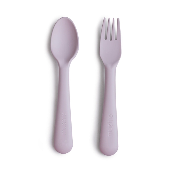 Mushie Set of cutlery for self learning Soft lilac 810052465814 