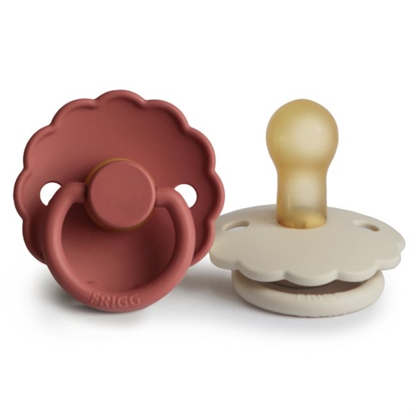 Frigg 2 Pack Daisy pacifiers baked clay/cream  