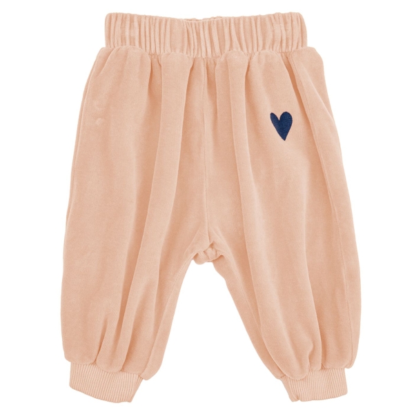 Bobo Choses Heart velvet jogging pants pink 222AB096 