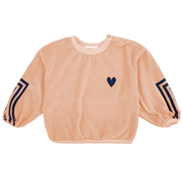 Bobo Choses Corner stripes sweatshirt pink 222AB095 