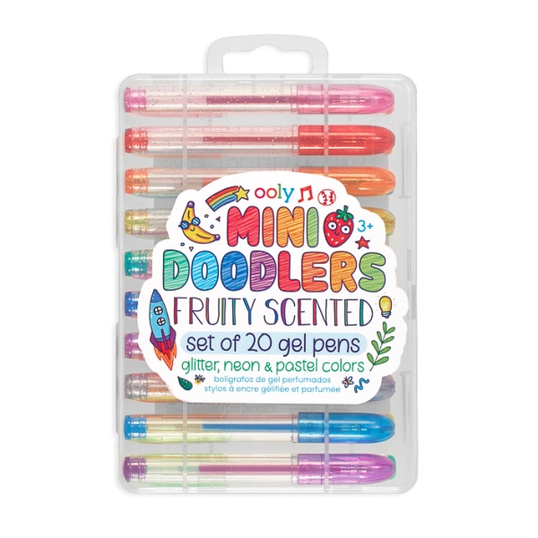OOLY Długopisy żelowe z brokatem Mini doodlers 132-137 