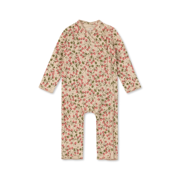 Konges Slojd - Classic newborn onesie strawberry fields - Clothes - KS3807 