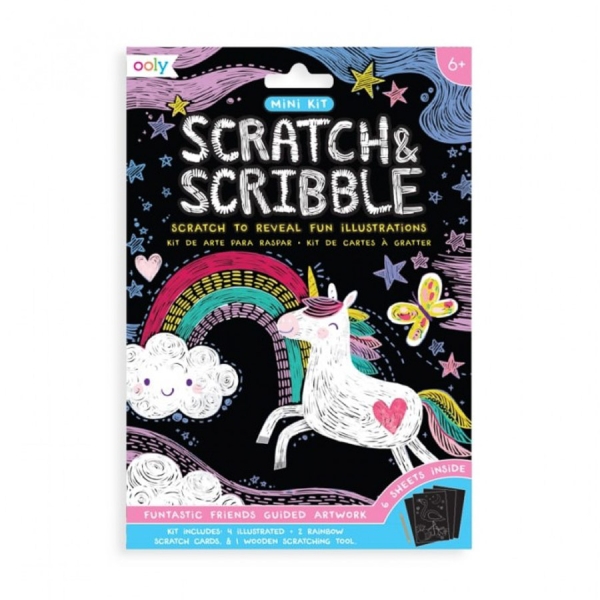 OOLY - Scratch & scribble mini Fantastic friends - アートとクリエイティビティのおもちゃ - 161-043 