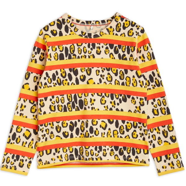 Mini Rodini Koszulka na długi rękaw Leopard stripe wielobarwna