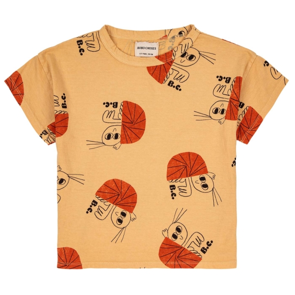 Bobo Choses Hermit crab all over t-shirt orange 123AC009 