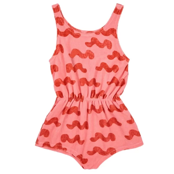 Bobo Choses Waves all over terry playsuit pink 123AC116 