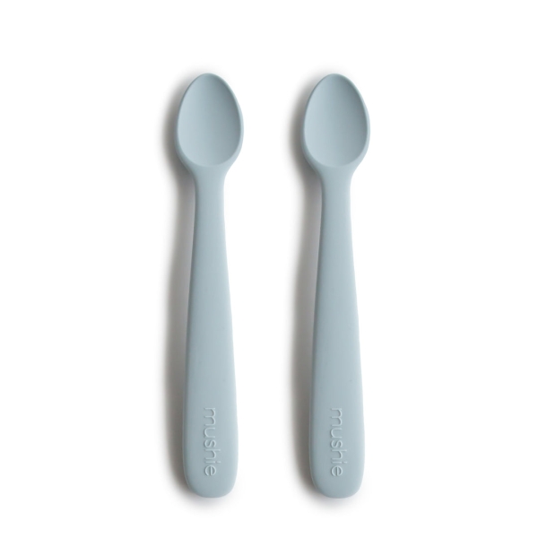 Mushie Set of silicone spoons for self learning powder blue