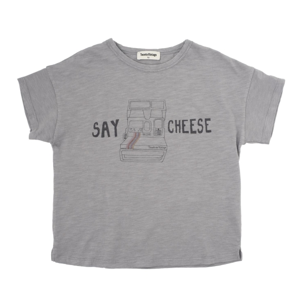Tocoto Vintage Koszulka "Say cheese" szara S51423-GREY 