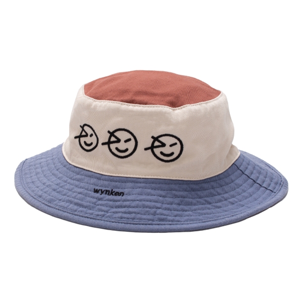 Wynken Tri colour bucket hat brick ecru blue