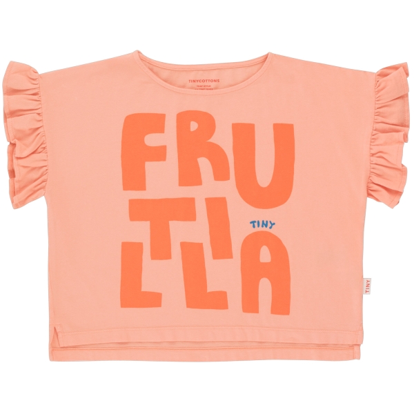 Tiny Cottons Frutilla frills tee papaya/summer red SS23-050-L47 