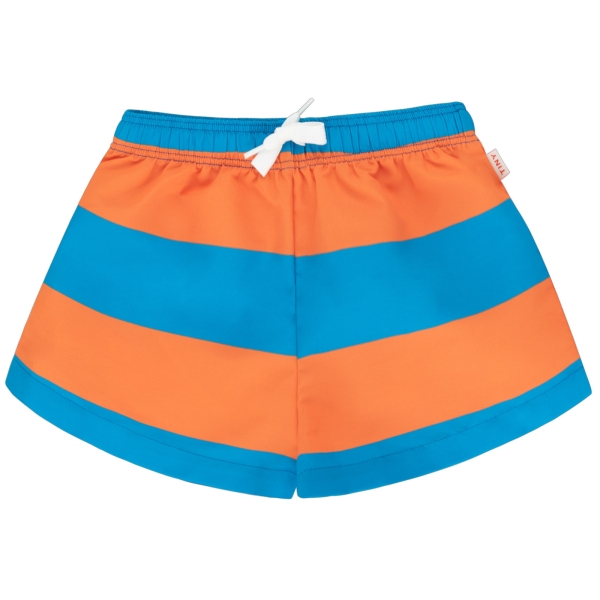 Tiny Cottons Stripes swim shorts tangerine/lapis blue