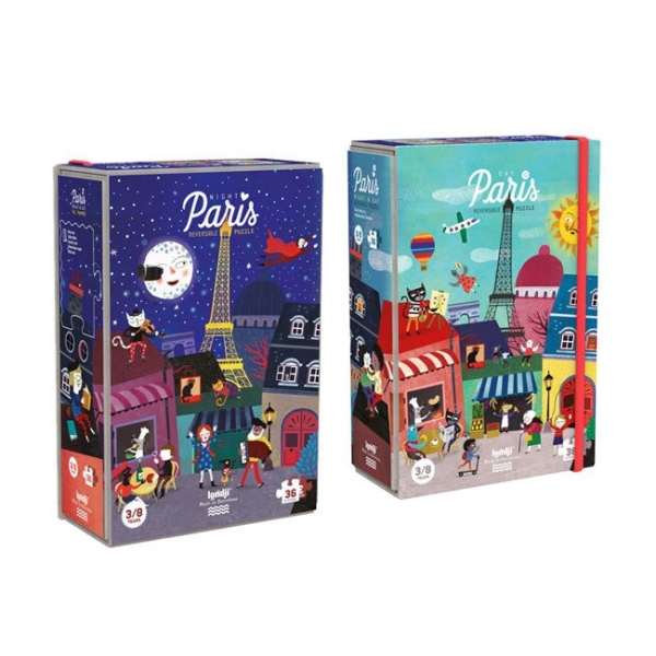 Puzzle enfant Night & Day in Paris (3-8 ans) Londji - Dröm Design
