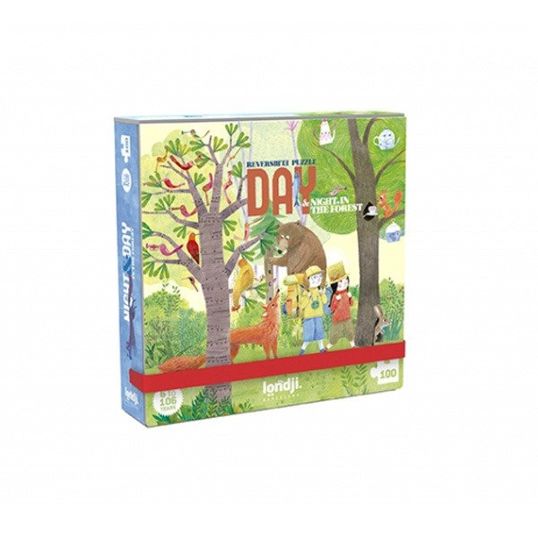 Londji Dwustronne puzzle kieszonkowe dla dzieci Dzień i Noc PZ553 
