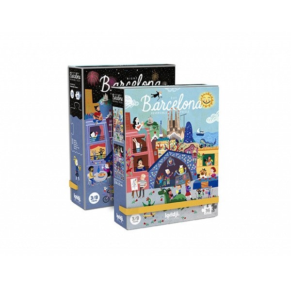 Londji Double sided puzzle Barcelona Day and night PZ145 