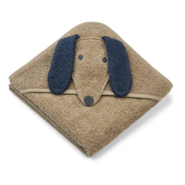 Liewood - Albert hooded towel dog/oat mix - Bath towels - LW14757 