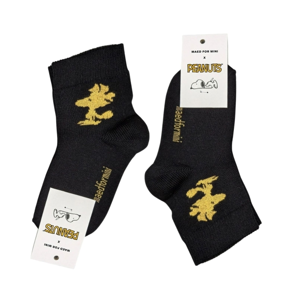Maed for mini Silly snoopy basic socks black AW2022-831 