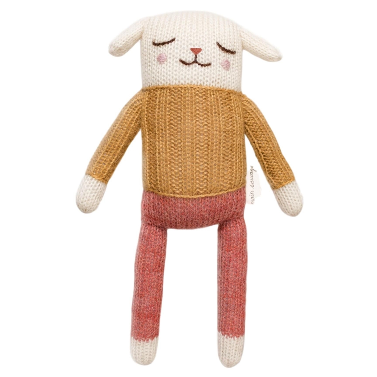 Main Sauvage Lamb Soft Toy With Ochre sweater 3760281700897