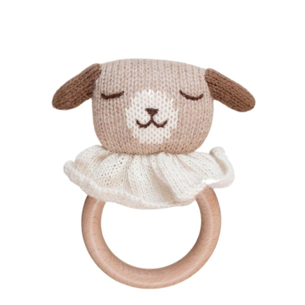 Main Sauvage Puppy Teething Ring Beige 3760281701030 