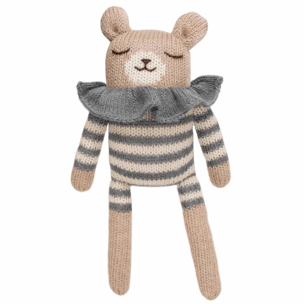 Main Sauvage - Teddy Soft Toy with grey romper - Cuddly toys - 3760281701092 