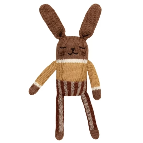 Main Sauvage Bunny soft toy with sienna striped pants
