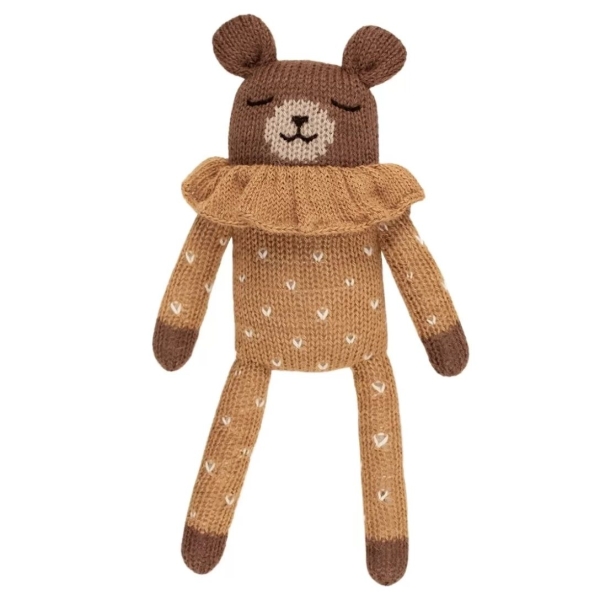 Main Sauvage Teddy soft toy with ochre dot pyjamas 3760281701351 